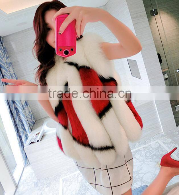 Amazing Design short fur vest / fox fur vest