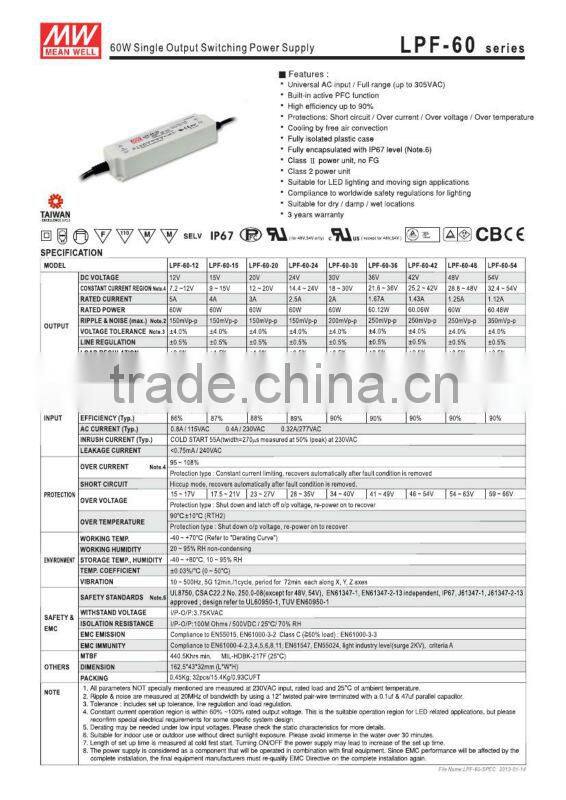 mealwell switch power supply