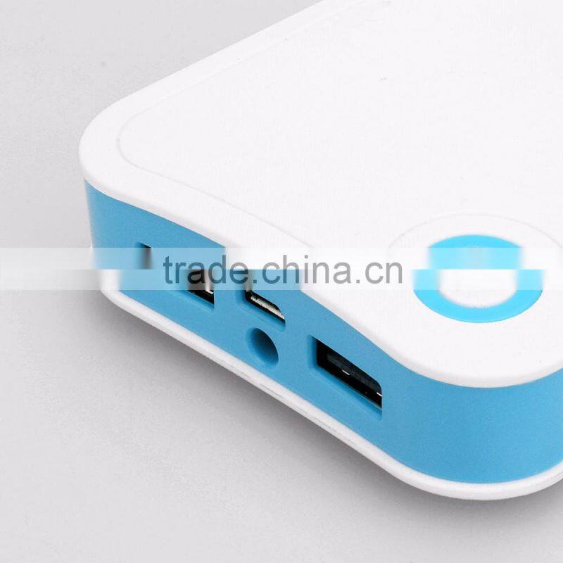 Best price squared 6600mAh portable led flashlight power bank producer