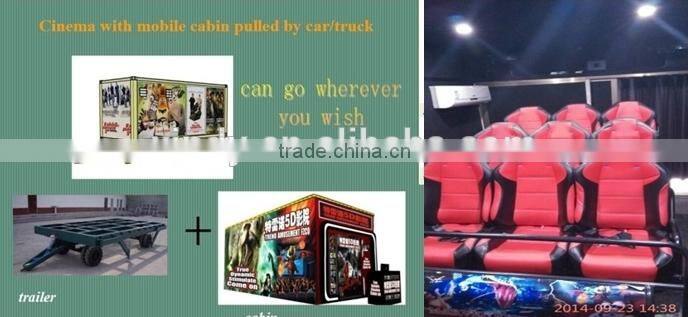 2015 6 dof hydraulic system and electric system 3d,4d,5d,6d,7d,9d,12d simulator mobile cinema equipment