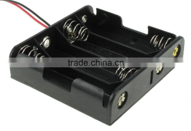High quality 4 "AA" Battery Holder with Leads ,BH348 battery holder