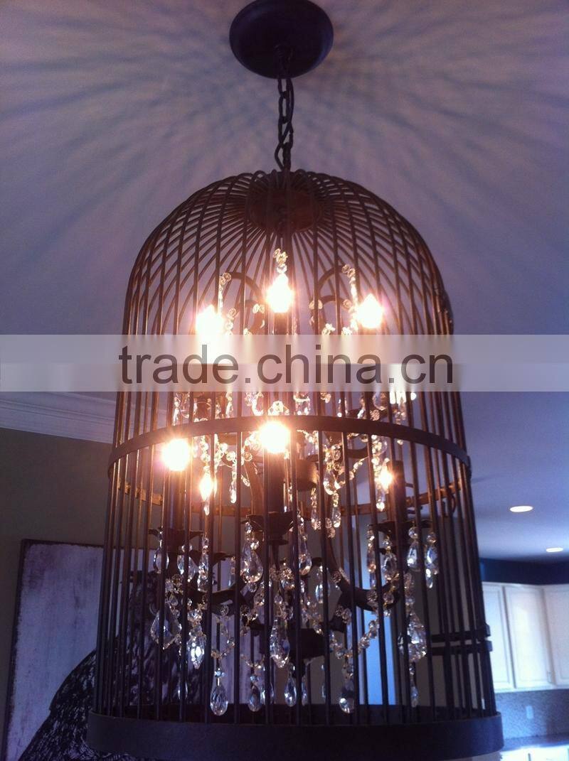 Rust vintage crystal iron chandeliers for restaurant