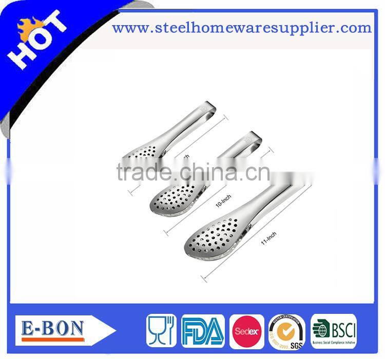 Premium 100% Stainless Steel Food Barbecue Tongs