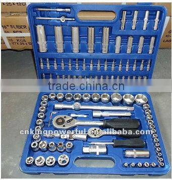 Chrome vanadium 12pcs socket set with red rim