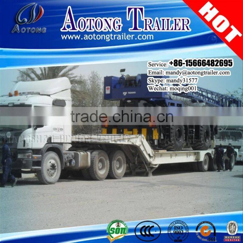 4 axle 100 Tons Folding Gooseneck Low Loader, Lowboy Semi Trailer For Sale