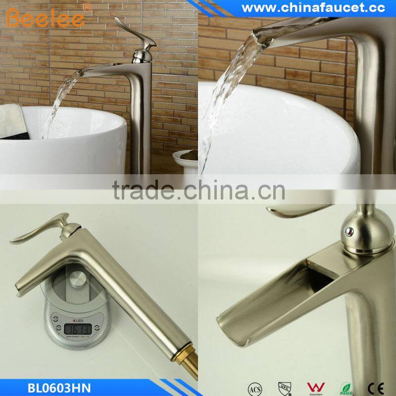 2016 New Modle Nickel Brushed Waterfall Bathroom Tap