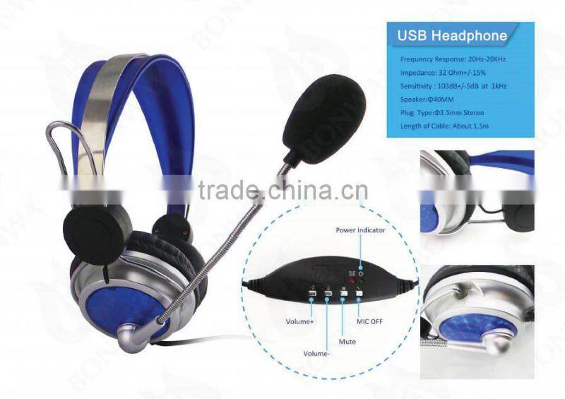 High-quality Stereo USB Computer Microphone Headphone