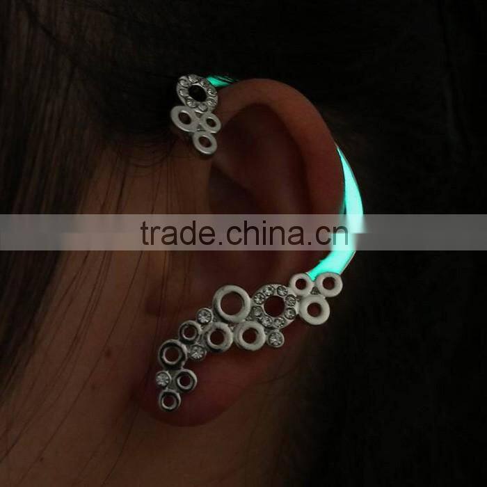 Cheap wholesale earring latest design diamond hollow alloy charm ear cuff