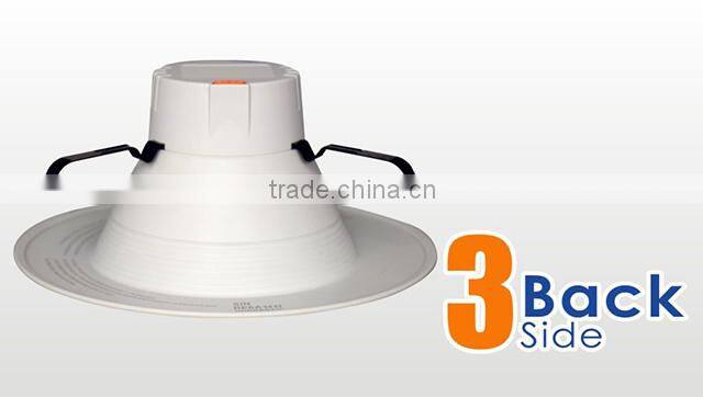 Interchangeable 5-Inch or 6-Inch IC/UL 6" recessed led light with White Trim
