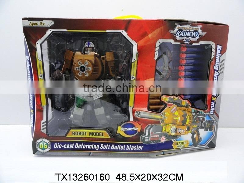 Hot Sell Wholesale Price Children Die-cast Deforming soft bullet blaster robot