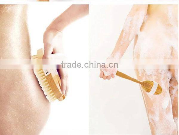 Natural Boar's Bristle Wooden Handle Bath Shower Body brush