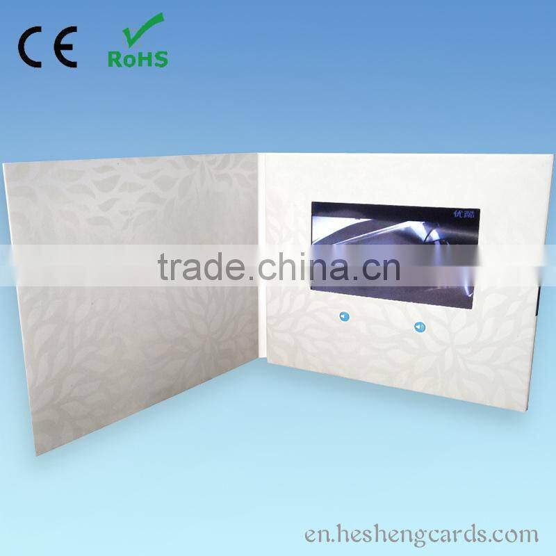 7 inch customized printing video brochure card for gift ,invitation ,business