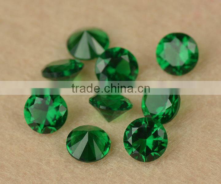 AAA grade 5.5mm round brilliant cut lab created dark green spinel nano semi precious gemstone