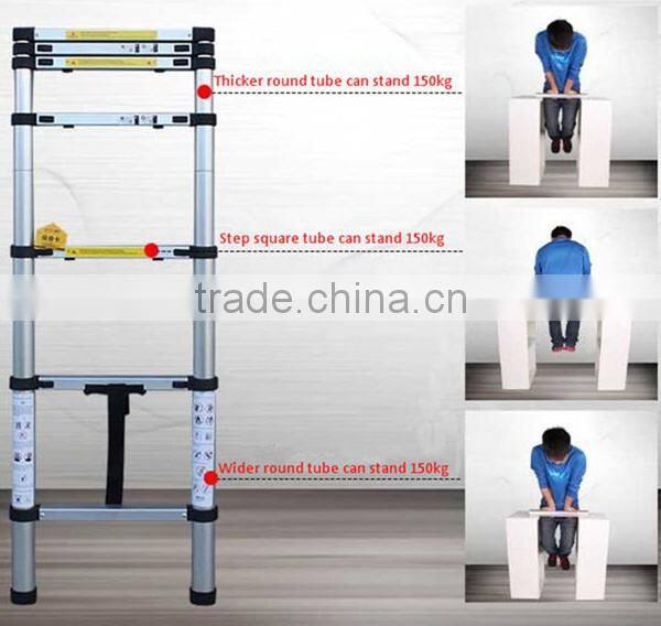 3.2m 11 steps EN131 aluminum telescopic extension ladder