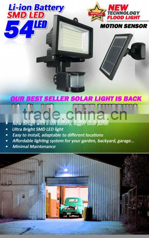 54LED Solar Motion Sensor Light Garden Shed Outdoor Lighting