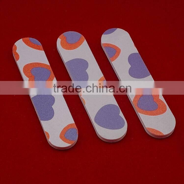 Cute Love Heart Printed Emery Nail File Double Side Triming Nail Disposable