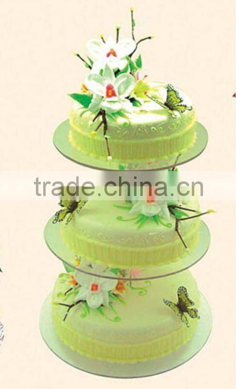 Acrylic rainbow Wedding Simulation 3-tier Cake stands display