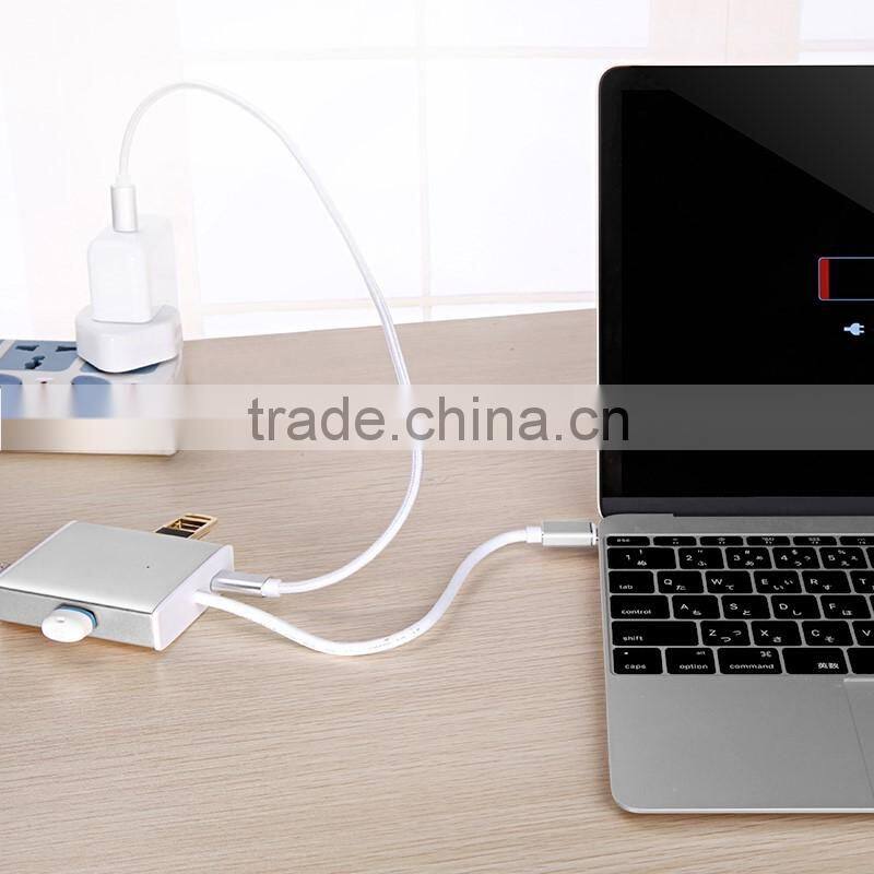 3.0 USB&RJ45 100M&Type C Female Charging Port USB C HUB