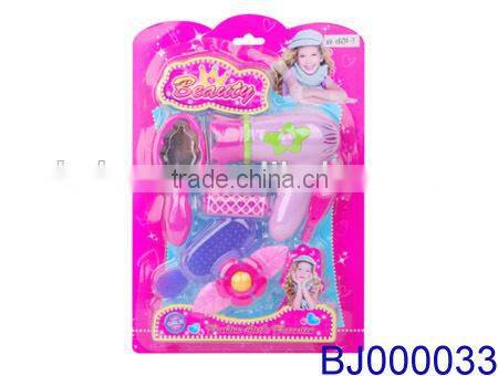 New arrival fancy toy for girls plastic electric hair dryer and led hair straightener toy set