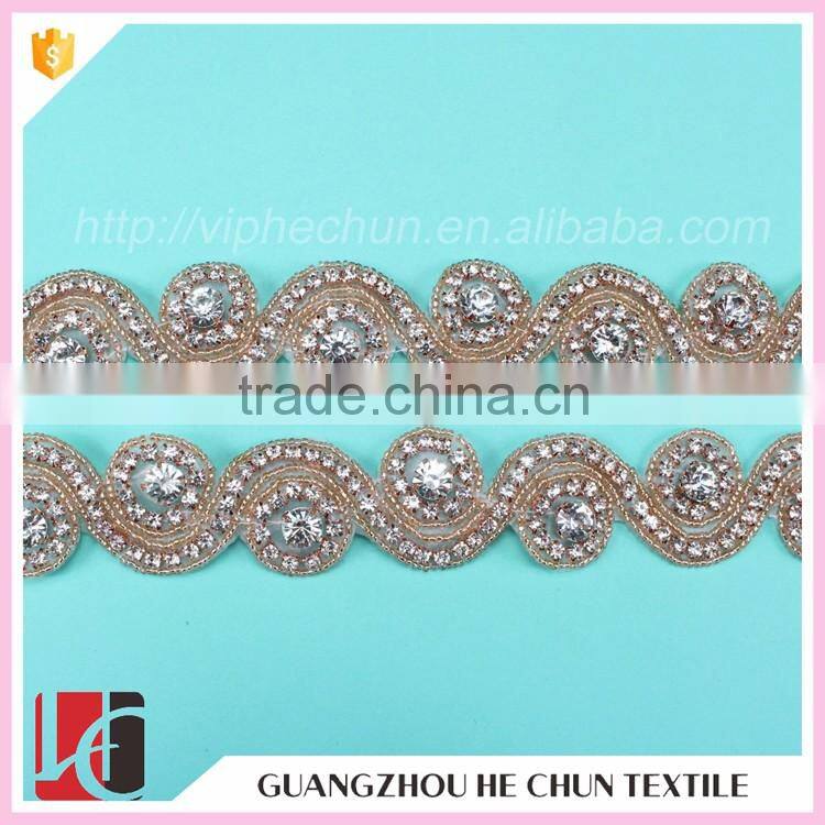 HC-4653-1 Hechun S Shape Fashion Gold Trim for Dresses