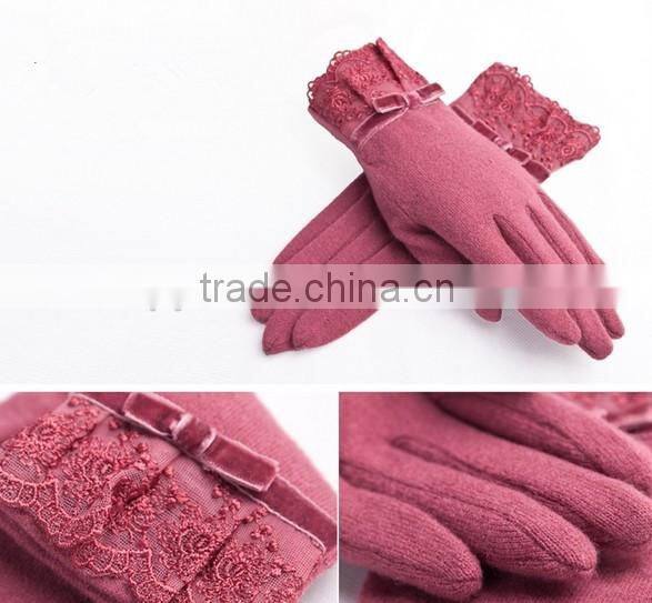Spring wholesale female custom wool gloves
