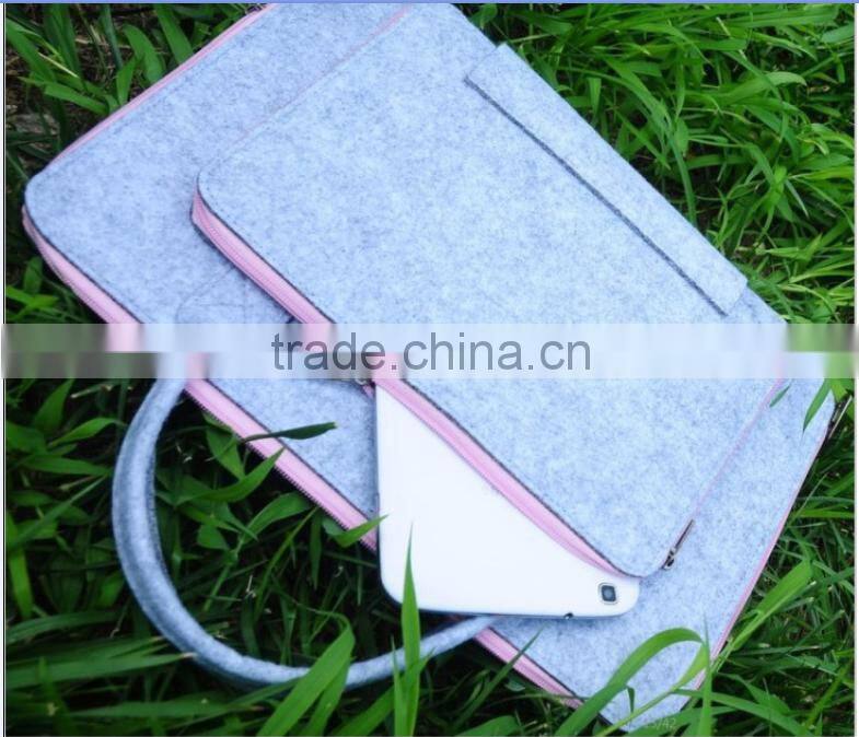 2016 new style laptop bag fashion lady laptop bag high quality felt laptop bag