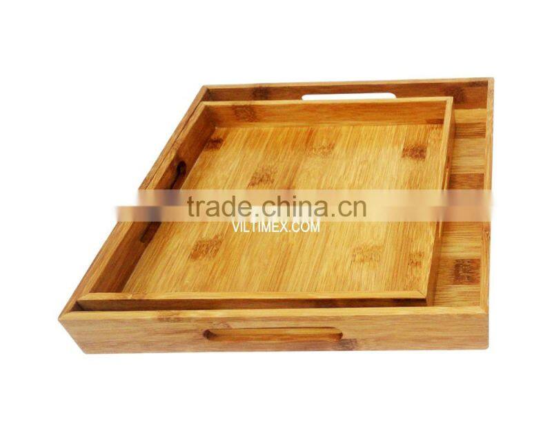 Best selling bamboo tea trays - Environmentally friendly hand crafted with natural color