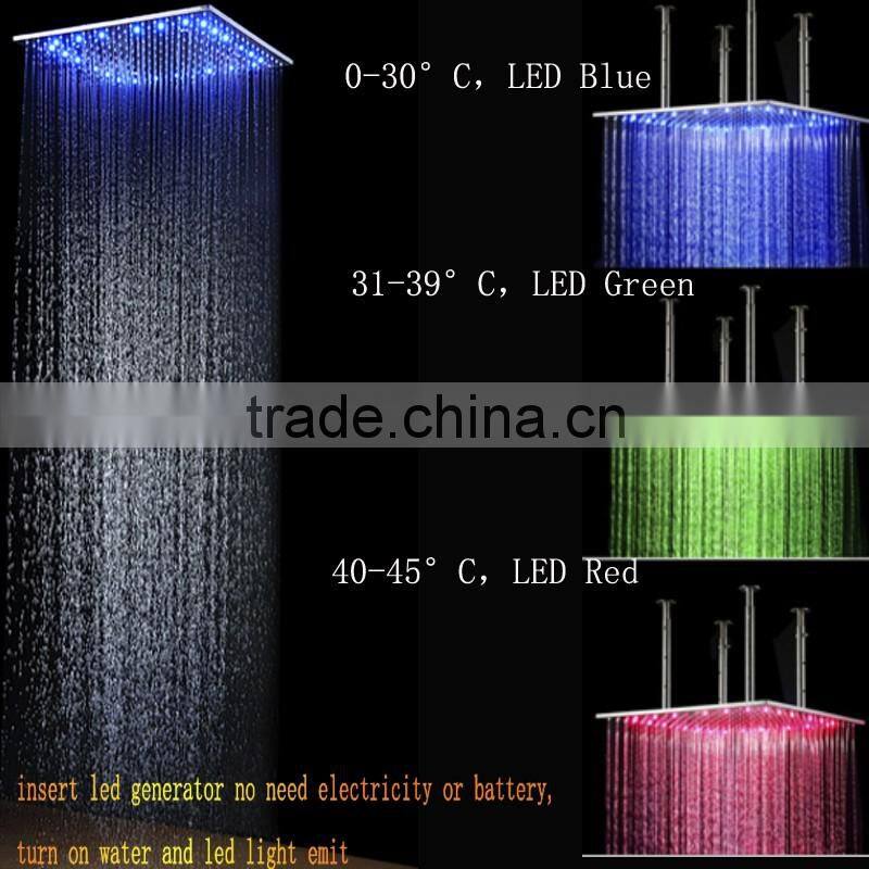 20 inch temperature conctrol led color rain spa shower head luxury bathroom accessories water screen shower bath