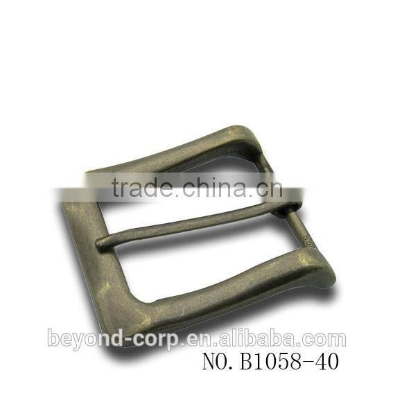 Antique bronze shaked cow boy's 40mm single prong belt buckle