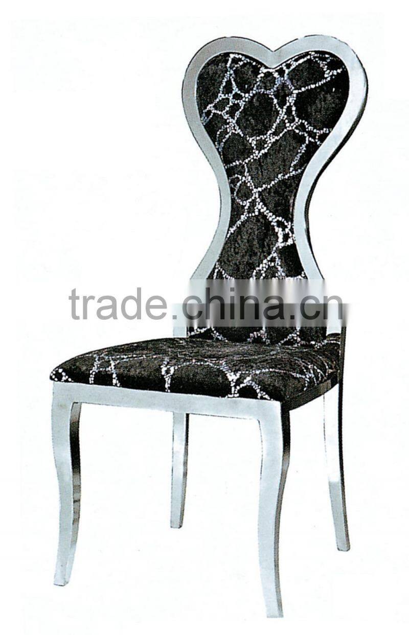 Classic Modern Dining Chair Flannelette Banquet Chair Wedding Chair Stainless Steel Restaurant Chair