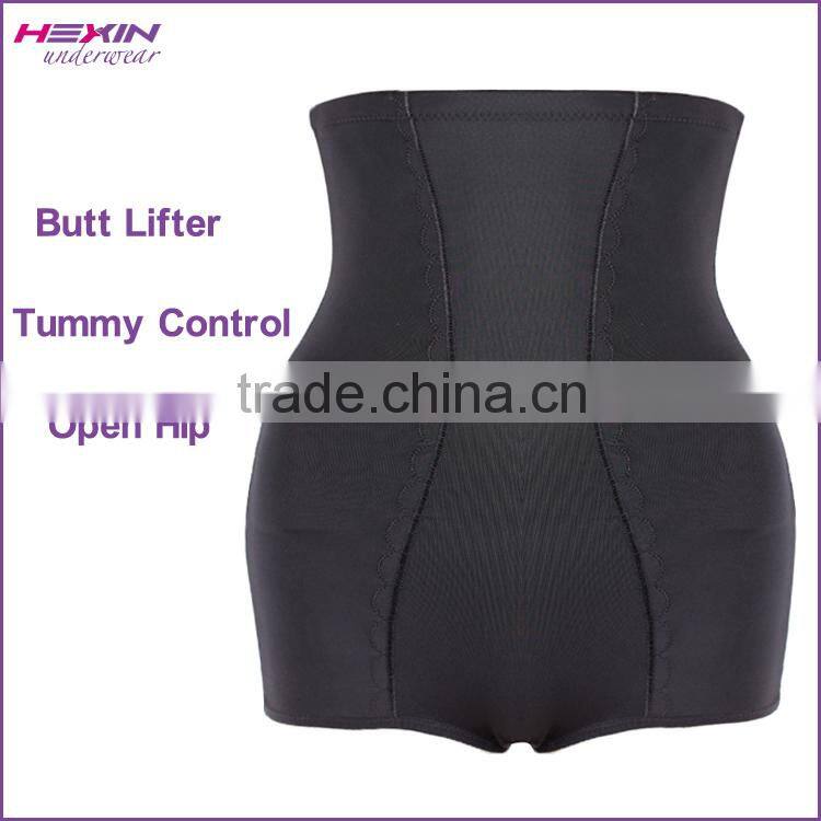 New Design Fashion Lace Hem Waist Slimming Black Butt Lifter Panty