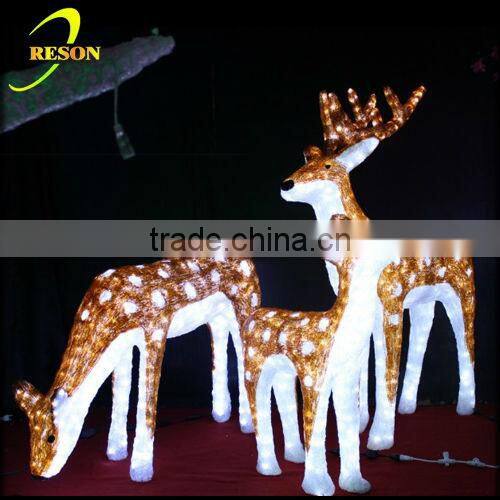 Garden decoration 3D Acrylic deer family led christmas ornament