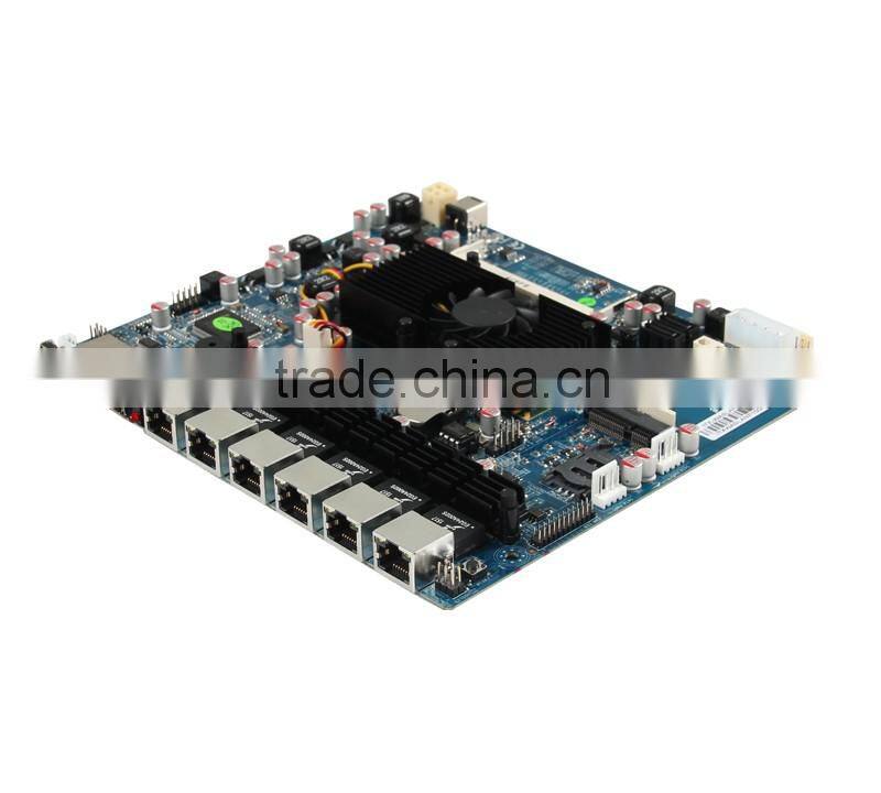 Intel D525 cheap industrial network security firewall pc motherboard with 6 Giga Lan