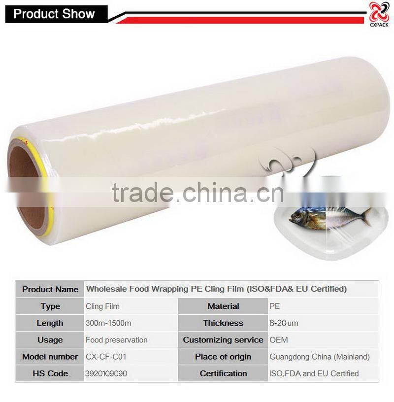 Think soft pe packaging pvc cling wrap film for food wrap