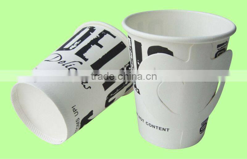 Newest disposable paper cup for coffee with handle for hot drink