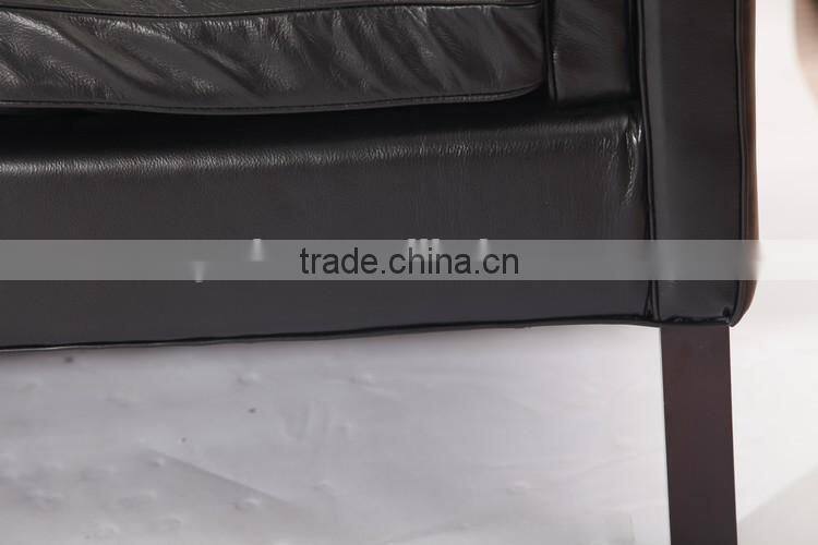 3 seater black genuine leather european style recliner sofa borge mogensen sofa