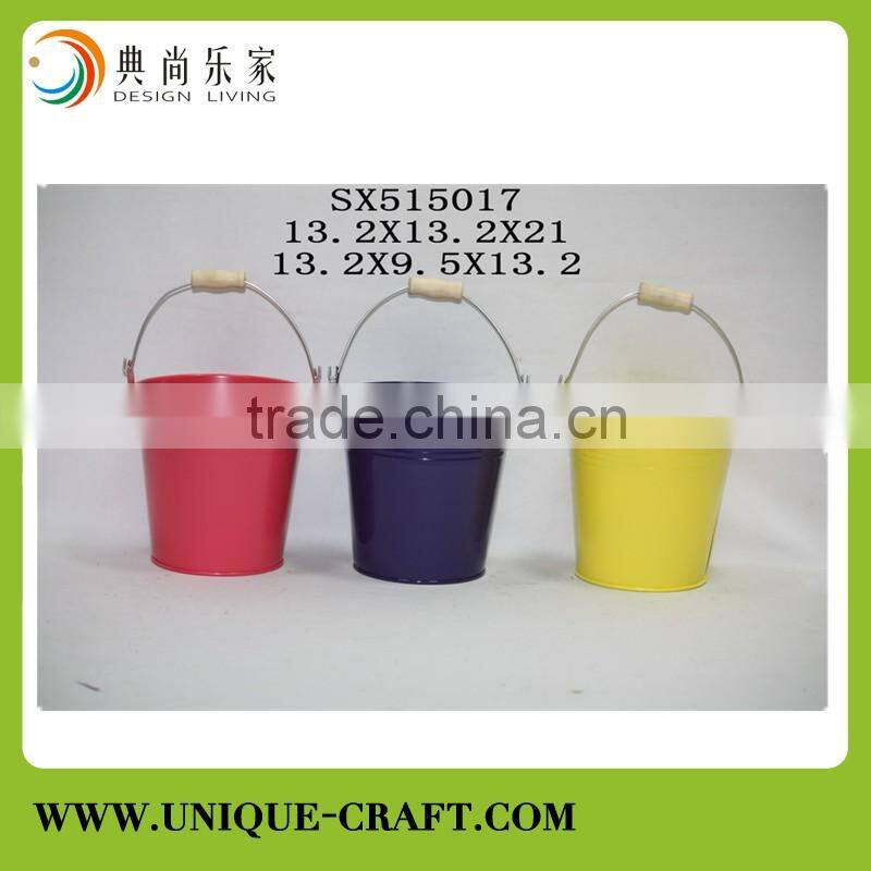 High quality antique style metal galvanized bucket for garden decor