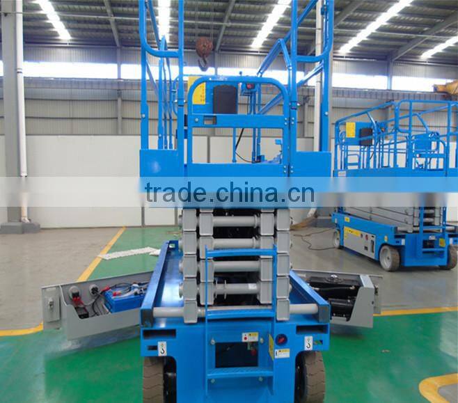battery power 6m lift height electric mobile scissor lift