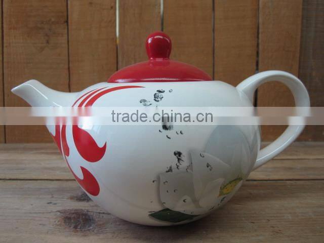 Competitive Unique Ceramic Material Teapot with Decal