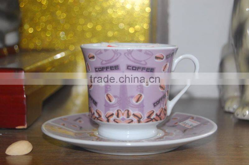 hot sale porcelain ceramic coffee cup andsaucer set