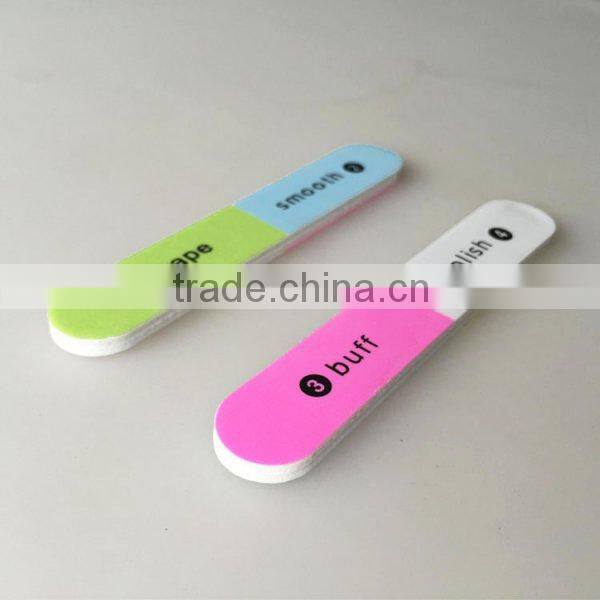 Free sample new style custom triangle printed 6 way nail polish buffer plastic disposable nail buffer nail file supplier