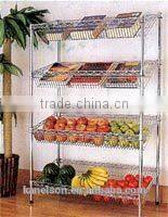 4 tier wire shelf chromed metal wire shelf