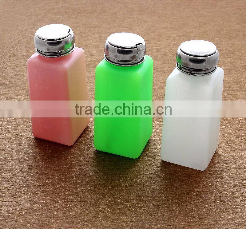 Nail polish remover pump dispenser bottle