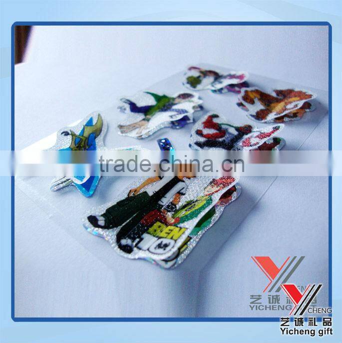 customized adhesive3d oval shape laser room decor sticker
