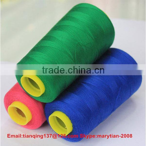 100% spun polyester yarn for sewing thread 40s/3 dyed plastic tube