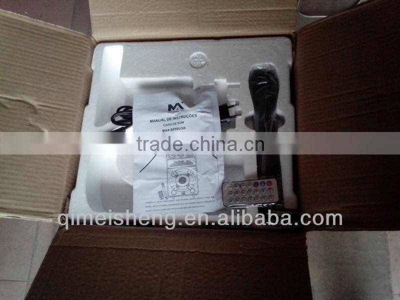 Double 6" subwoofer portable speaker with USB/SD/FM/Wireless Mic/Guitar input/Remote control