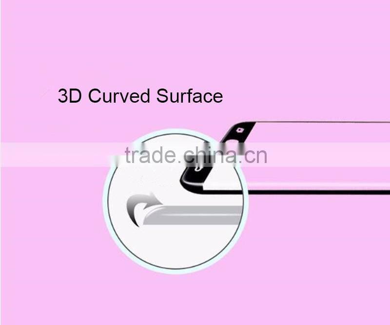 3D full cover silk print white tempered glass screen protector for iPhone 7