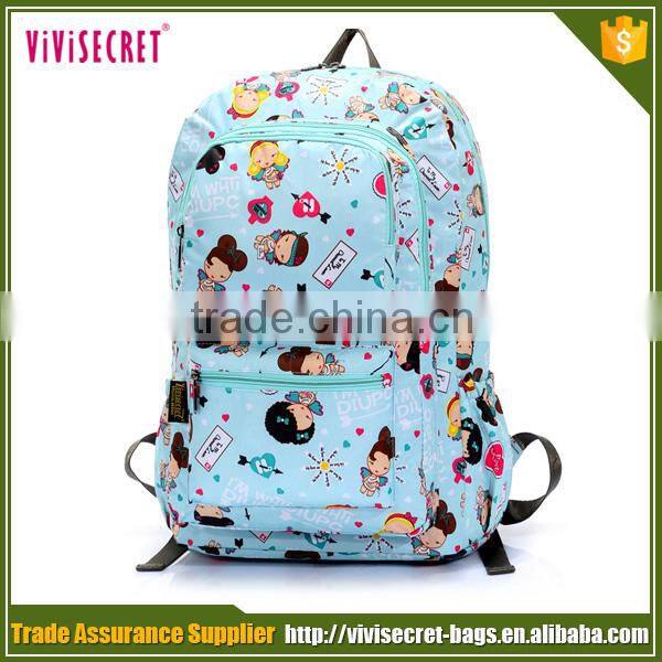 Vivisecret 2016 trendy plain color bookbags function school bag