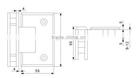 glass bathroom door hinge