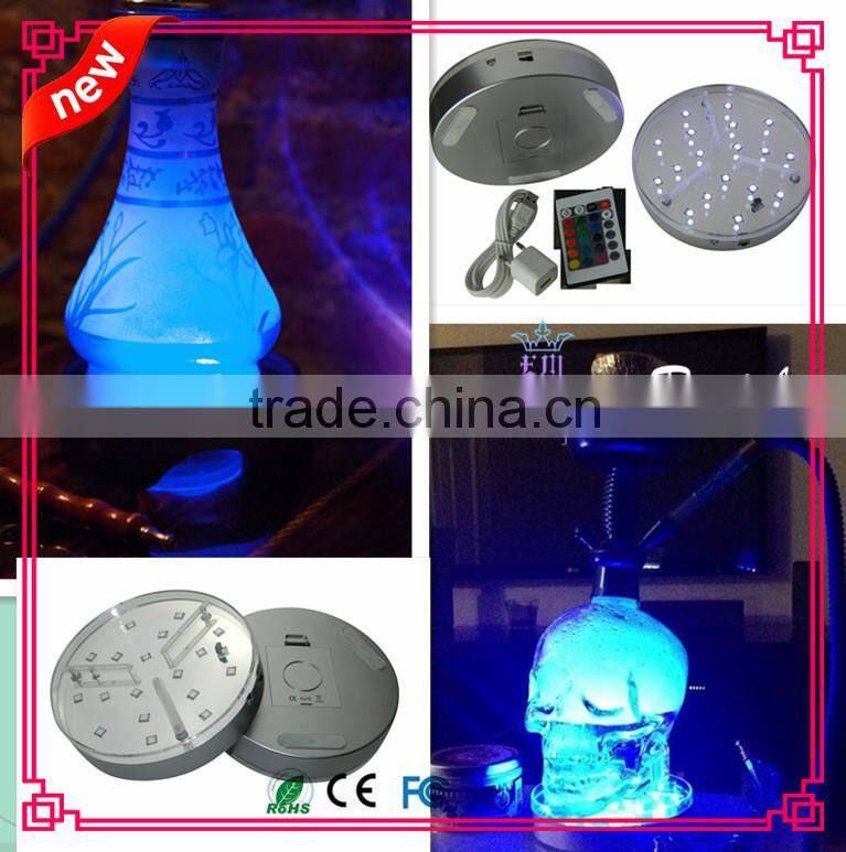 6 inch led centerpiece light base RGB remote controlled holiday led light base for decoration